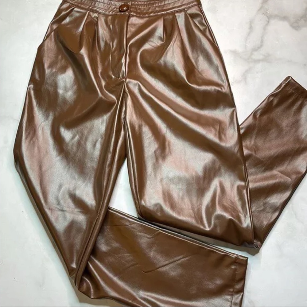 Princess Polly Love Club Vegan Leather Pants Brown 🤎